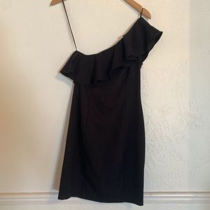 BLACK H&M OFF THE SHOULDER BODYCON COCKTAIL DRESS